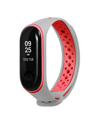 Bracelete SportyStyle para Xiaomi Mi Band 3 - Cinza / Vermelho