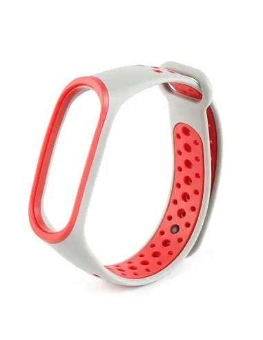 Bracelete SportyStyle para Xiaomi Mi Band 4 - Branco / Vermelho