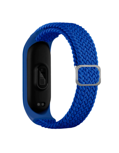 Bracelete Braided NylonSense Com Fivela Ajustável para Xiaomi Mi Band 3 / Mi Smart Band 3 - Azul Escuro