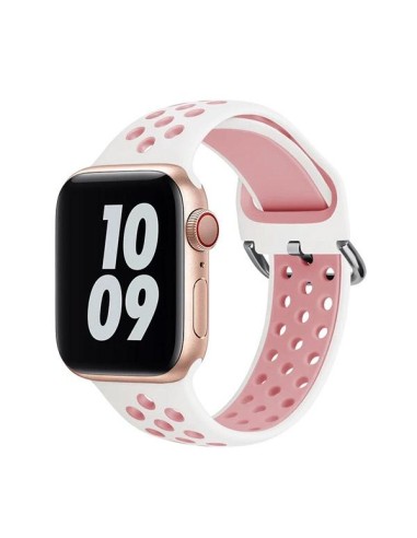 Bracelete SportyStyle Phonecare para Apple Watch Series 7 - 41mm - Branco / Rosa