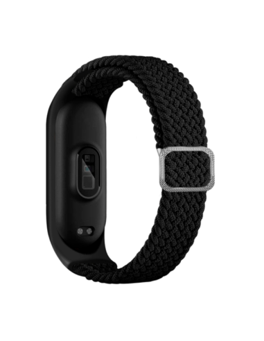 Bracelete Braided NylonSense Com Fivela Ajustável para Xiaomi Mi Band 5 - Preto