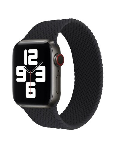 Bracelete Braided Solo NylonSense para Apple Watch Edition Series 7 - 41mm (Pulso:142-152mm) - Preto