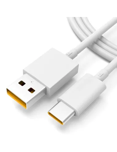 Cabo de Carga Fast Charge 6.5A VOOC USB to Type C 100cm para Oppo Reno8 Lite - Branco