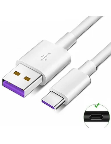 Cabo de Carga Ultra Rápido 5A Super Charge USB to Type C 100cm para Huawei