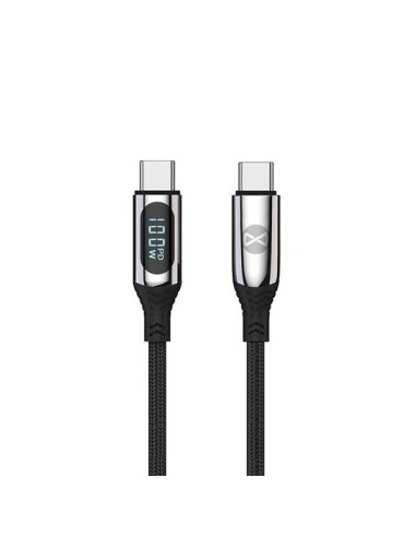 Cabo Nylon FastCharge 100W 1m LCD USB-C Forever Preto