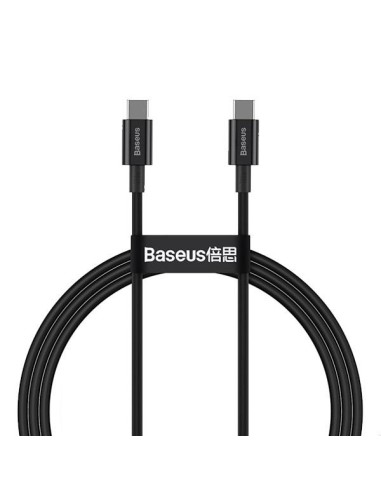 Cabo Nylon Premium 100W FastCharge Tungstênio 1m PD USB-C Baseus Preto