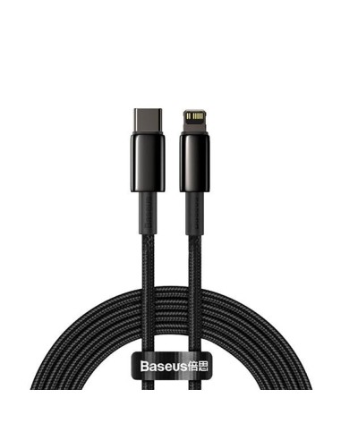 Cabo Nylon Premium Tungstênio 2m 20W PD USB-C - ios Baseus Preto