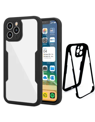 Capa Anti-Crash 360 Protection á Prova de Choque Frente e Verso para Apple iPhone 14 Pro Max - Preto