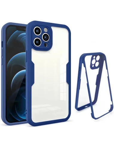 Capa Anti-Crash 360 Protection á Prova de Choque Frente e Verso para iPhone 12 Pro - Azul Escuro