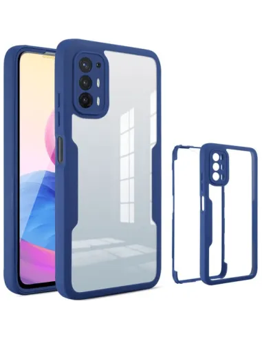 Capa Anti-Crash 360 Protection á Prova de Choque Frente e Verso para Oppo A94 5G - Azul Escuro