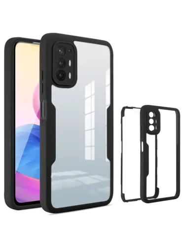 Capa Anti-Crash 360 Protection á Prova de Choque Frente e Verso para Oppo A94 5G - Preto