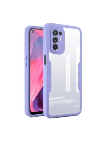 Capa Anti-Crash 360 Protection á Prova de Choque Frente e Verso para Oppo Reno5 Z - Roxo