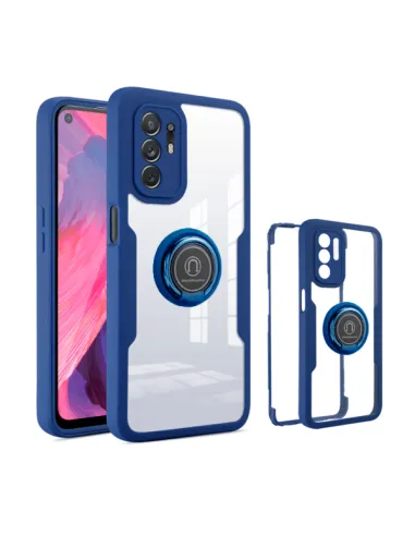 Capa Anti-Crash Magnetic 360 Protection á Prova de Choque Frente e Verso para Oppo A94 5G - Azul escuro