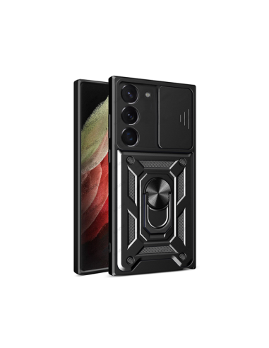 Capa Magnetic Military Defender Slide Window Anti-Impacto para Samsung Galaxy S23 - Preto