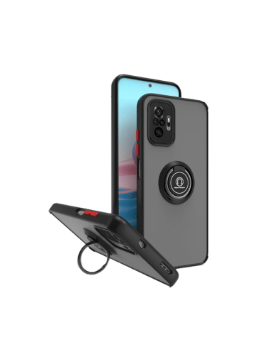 Capa Magnetic Ring Anti Choque Camera Protection para Xiaomi Redmi Note 10 Pro - Preto