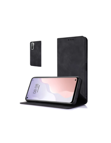 Capa MagneticFlipWallet para Oppo A17 - Preto