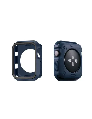 Capa Military  Anti-Impacto DoubleColor para Apple Watch SE (2022) 44mm - Azul Escuro / Preto