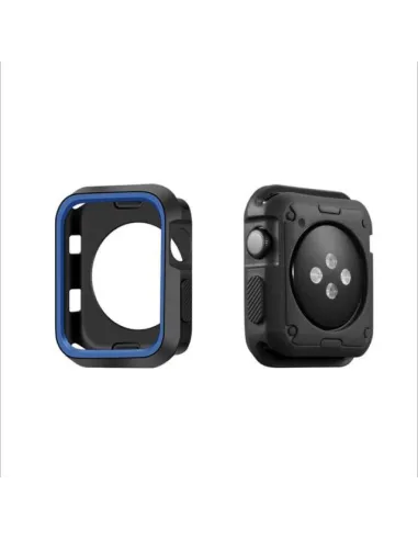 Capa Military  Anti-Impacto DoubleColor para Apple Watch SE (2022) 44mm - Preto / Azul