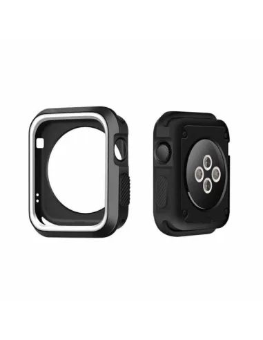 Capa Military  Anti-Impacto DoubleColor para Apple Watch SE (2022) 44mm - Preto / Branco