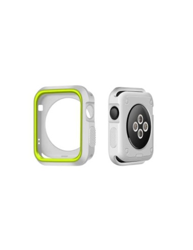 Capa Military Anti-Impacto DoubleColor para Apple Watch SE (2022) 40mm - Cinza / Verde Fluorescente