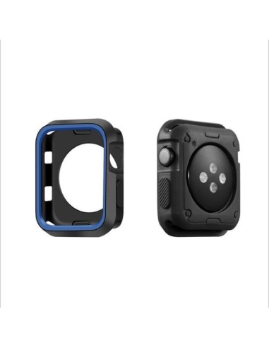 Capa Military Anti-Impacto DoubleColor para Apple Watch SE (2022) 40mm - Preto / Azul