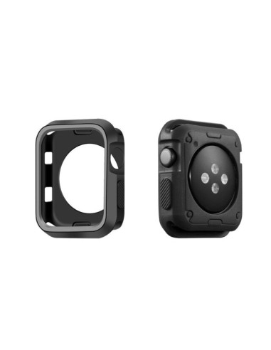 Capa Military Anti-Impacto DoubleColor para Apple Watch SE (2022) 44mm - Preto / Cinza