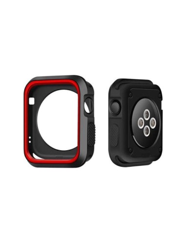 Capa Military Anti-Impacto DoubleColor para Apple Watch Series 3 - 38mm - Preto / Vermelho