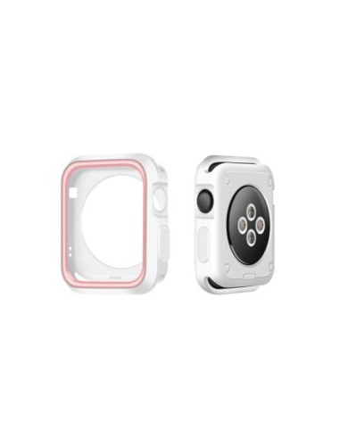 Capa Military Anti-Impacto DoubleColor para Apple Watch Series 6 - 40mm - Branco / Rosa