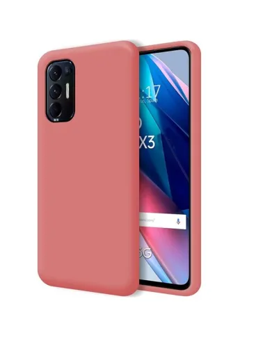 Capa Silicone Líquido para Oppo Find X3 Neo - Rosa