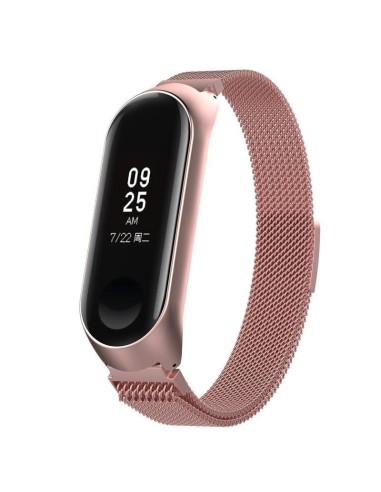 Bracelete Milanese Loop Fecho Magnético para AmazFit Band 5 - Rosa