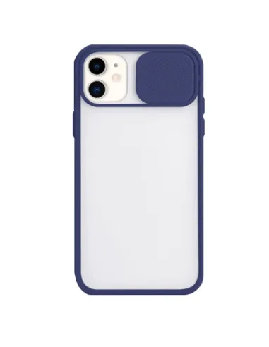 Capa Slide Window Frosted para iPhone 11 Pro Max - Azul Escuro