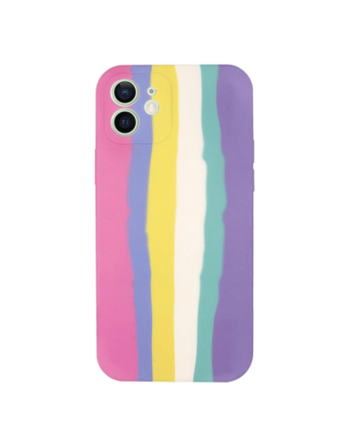 Capa Silicone Líquido Rainbow para iPhone 12 Pro Max