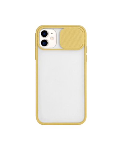 Capa Slide Window Anti Choque Frosted para iPhone 11 - Amarelo