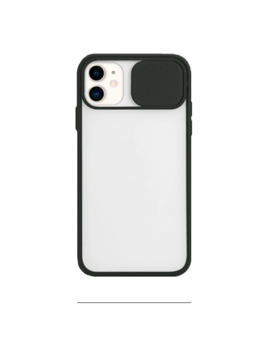 Capa Slide Window Anti Choque Frosted para iPhone 12 - Preto