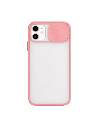 Capa Slide Window Anti Choque Frosted para iPhone 12 - Rosa