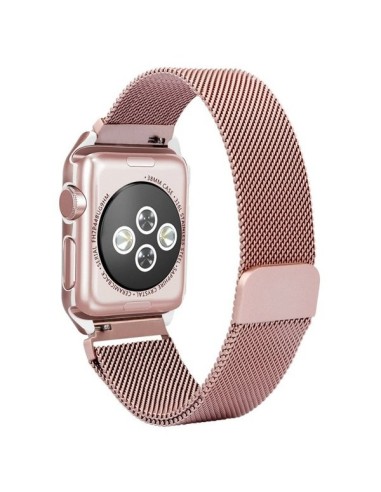 Bracelete Milanese Loop Fecho Magnético para Apple Watch Edition Series 7 - 41mm - Rosa