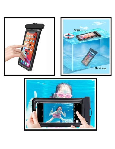 Bolsa Flutuante WaterprofFloating IPX8 - 6"(Altura:210mm x Comp:110mm) para iPhone - Preto