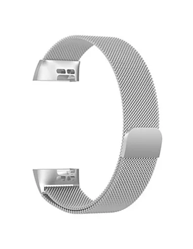 Bracelete Milanese Loop Fecho Magnético para Fitbit Charge 3 / Charge 3 SE - Cinza