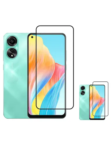 Kit 2 Vidro Premium Full Cover para Oppo A78 4G - Transparente/Preto