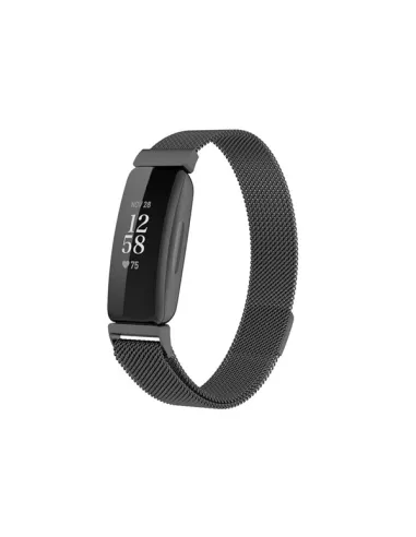 Bracelete Milanese Loop Fecho Magnético para Fitbit Inspire 2 - Preto