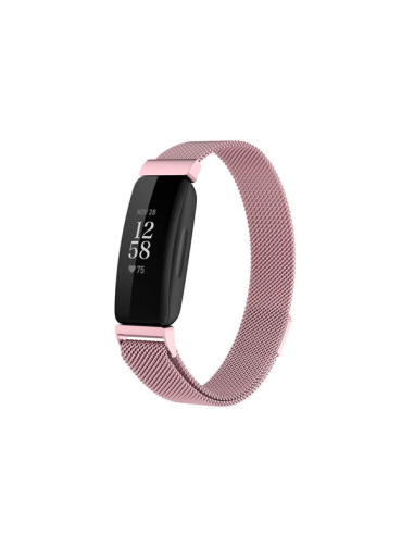 Bracelete Milanese Loop Fecho Magnético para Fitbit Ace 2 - Rosa