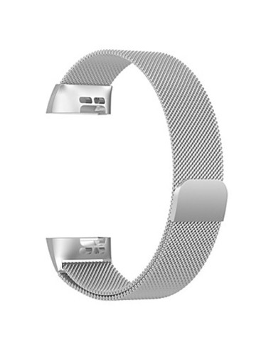 Bracelete Milanese Loop Fecho Magnético para Fitbit Charge 3 / Charge 3 SE - Cinza