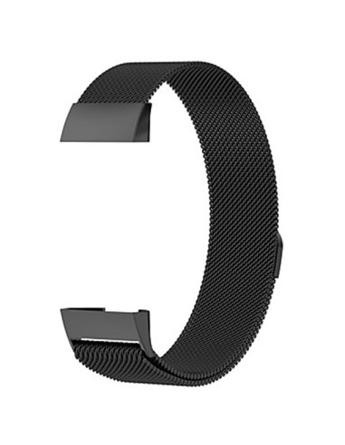 Bracelete Milanese Loop Fecho Magnético para Fitbit Charge 3 / Charge 3 SE - Preto