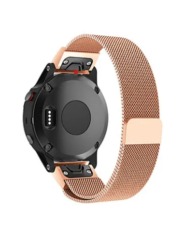 Bracelete Milanese Loop Fecho Magnético para Garmin Fenix 5S Plus 20 mm / Fenix 6S / Fenix 6S Pro 20mm / Venu - Rosa