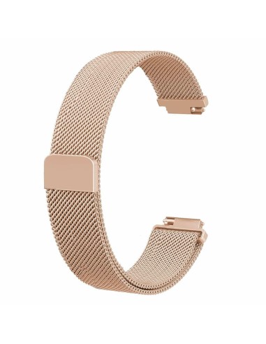 Bracelete Milanese Loop Fecho Magnético para Fitbit Inspire / inspire HR - Rosa