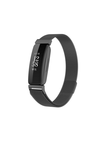 Bracelete Milanese Loop Fecho Magnético para Fitbit Inspire 2 - Preto