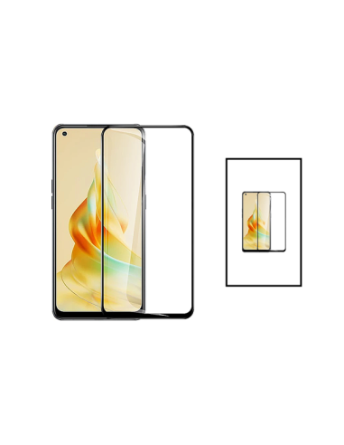 Kit 2 Película de Vidro Temperado 5D Full Cover para Oppo Reno8T 4G - Transparente/Preto