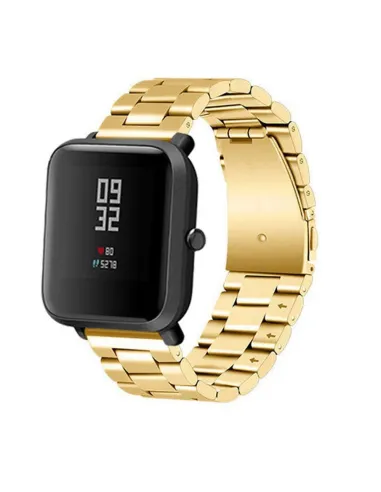 Bracelete Aço Stainless Lux para AmazFit Bip Lite - Ouro