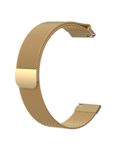Bracelete Milanese Loop Fecho Magnético para Garmin Fenix 7S - Solar Edition 42mm - Ouro