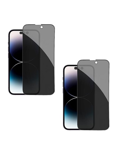 Kit 2 Películas de Vidro Anti-Spy para Apple iPhone 15 - Transperente/Preto